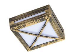 Светильник накладной Ecola 3083W влагозащ.матов.квадр.решет.металл.черн.бронза P65 1*GX53 136х136х55 FN53SGECH