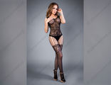 Боди-комбинезон кружевной с чулками черный (LeFRIVOLE) 04531