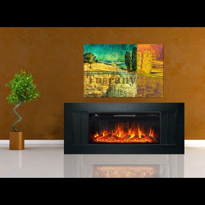 Линейный электрокамин Лайн DK с очагом Vision 42 LOG LED