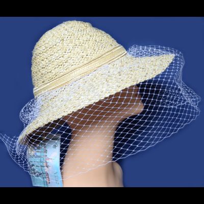Шляпа с вуалью летняя Vizio Италия 5721 FF2 бежевая