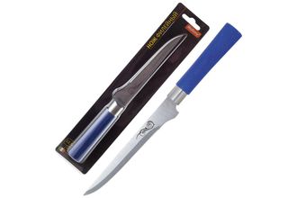 Нож с пластиковой рукояткой MAL-04P-MIX филейный, &quot;MALLONY&quot;  12,5 см (цвет: синий, красный, черн) (9853)