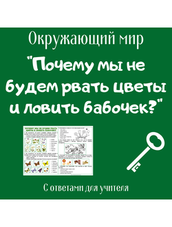 Рабочий лист. 1 класс. "Почему мы не будем рвать цветы и ловить бабочек?"