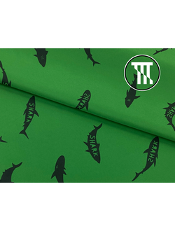 Дюспо принт Акулы, цв. Зеленый