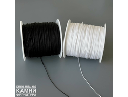 Шнур синтетический тонкий для основы шамбалы 0,4 мм в сечении, цвет белый и черный, цена за метр