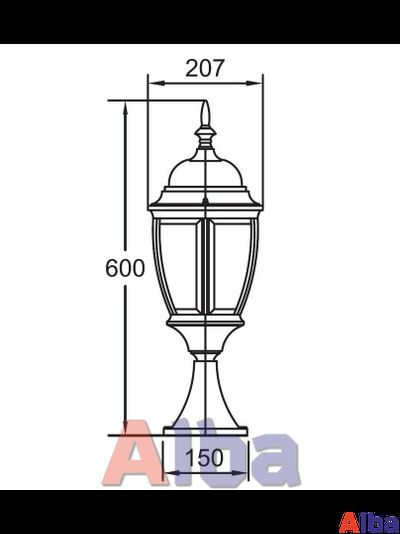 Садово парковый светильник Arsenal 204 gold