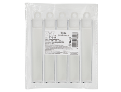 "Gamma" Туба T-049 пластик 1.5 x 1.5 x 8.5 см прозрачная (5 штук)