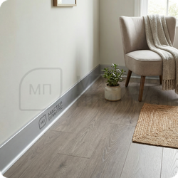 Плинтус Vilo Linela из ПВХ 411 Серебро с мягким краем 16х80х2000 мм.