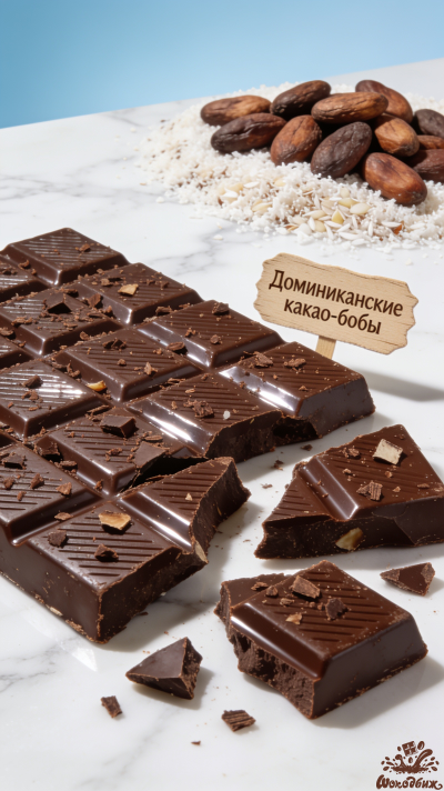 Темный 80% шоколад Доминикана Öko-Caribe кусочки 80 г