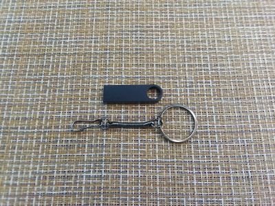 Карта памяти USB2.0 Flash 64Gb металлическая с круглым отверстием матовая черный