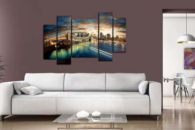 Модульная картина "Блеск ночного города"