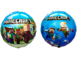 Фольгированный шар круг "Пиксельные человечки "