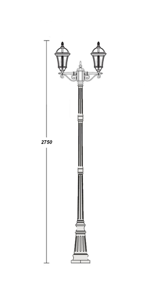 Светильники садово-парковые ROME S (столб 2 фонаря, высота  2233мм)