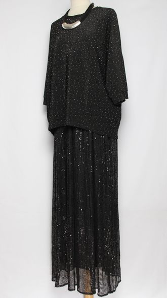 ДЖЕМПЕР с блеском "Кимоно свободный" черный р.48-54(56)