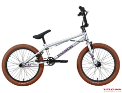 Велосипед Stark'23 Madness BMX 3 серебристый/фиолетовый/коричневый