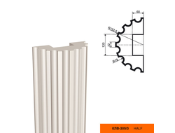 Фасадная Полуколонна Рифленая из пенополистирола с покрытием LEPNINAPLAST КЛВ-305/3 HALF