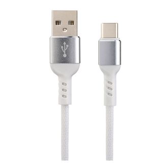 Мультимедийный кабель USB2.0 A вилка - USB C вилка, белый, длина 1 м, бокс (U4906)