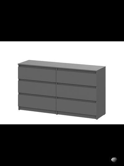 Денвер Комод с ящиками (1,38м) Графит серый