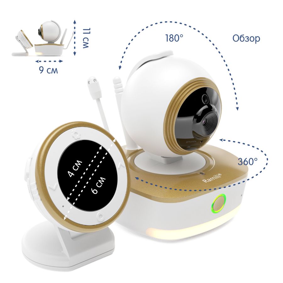 Wi-Fi радио-видеоняня Ramili Baby RV1800 с повышенной дальностью, 2-в-1, Full HD