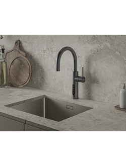 Система мгновенного кипячения воды с газацией и охлаждением 5в1 AQUAHOT ASPEN GM (вороненая сталь)