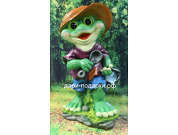 Лягушка с ложкой - загребушкой - все деньги в дом !!! 50*28см   3,2кг   полистоун Россия 3259/011279-1**