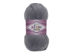 Пряжа Cotton Gold Alize (Ализе Коттон голд) Состав: 55% хлопок и 45% акрил Вес: 100 гр Метраж: 330 м. цвет Сталь  87