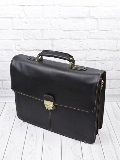 Кожаный портфель Brusado black (арт. 2011-01)