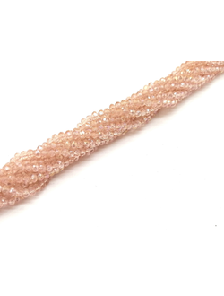 Бусины стеклянные граненные "Рондель", 2 мм, цвет персиковый бензин (364)