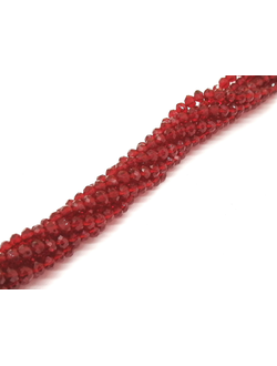 Бусины стеклянные граненные "Рондель", 2 мм, цвет темный красный (348)