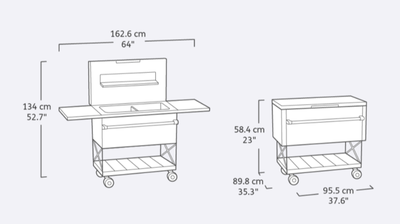 Стол-бар (Patio Cooler & Beverage Cart) серый