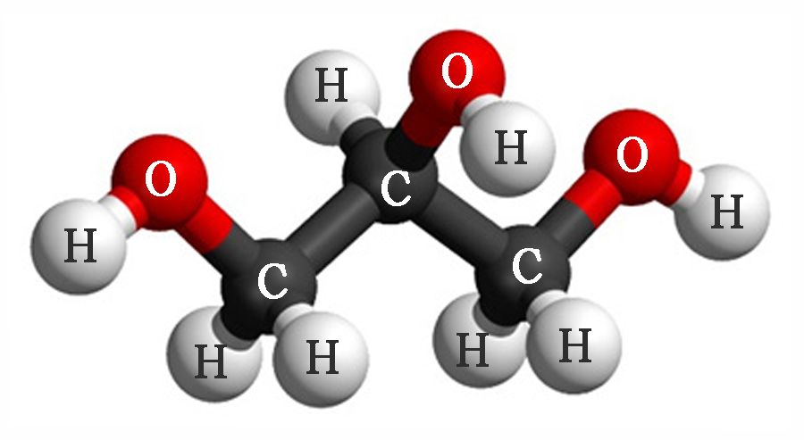 Шаростержневая модель молекулы глицерина