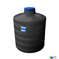 Емкость 1м3 (1000л) черная вертикальная низкая