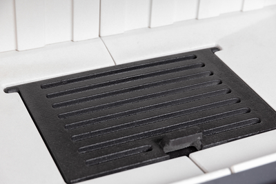 Каминная топка Альфа 700 R/RB белый/черный шамот два стекла правая, Экокамин (Россия)