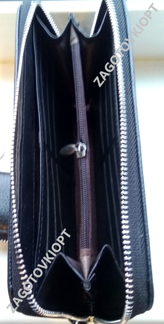 Клатч из ребристой эко кожи под нанесение логотипа с металлической вставкой и линзой
