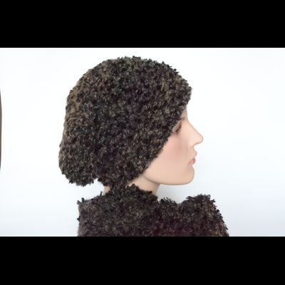 Модный женский комплект берет с шарфом Vizio Италия 6966 хаки