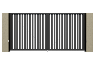 Распашные ворота Алютех Prestige с заполнением из алюминиевых экструдированных профилей 4500х2085мм