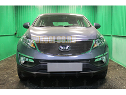 Защита радиатора KIA Sportage 2014-2016 (Classic) black верх