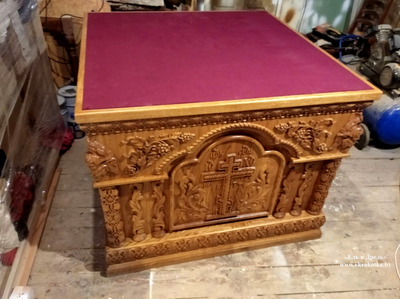 Престол резной на чпу из дуба