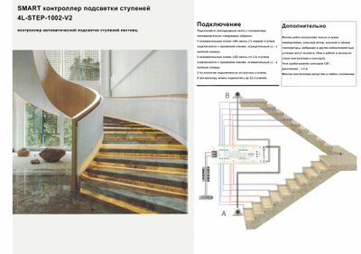 Контроллер лестничный 4L-STEP-1002 SMART (12-24V, 32x15W, IP20)
