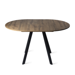 Лаунж стол круглый D900 (1300) раздвижной дуб вотан/черный муар