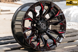 Комплект дисков R16 8,5J ET+0 6*139,7 FBX 227-6 Черный с красным (R704)