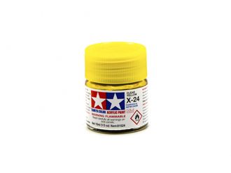 X-24 CLEAR YELLOW GLOSS, ACRYLIC PAINT MINI 10 ML. (ЖЁЛТЫЙ ПРОЗРАЧНЫЙ ГЛЯНЦЕВЫЙ) TAMIYA