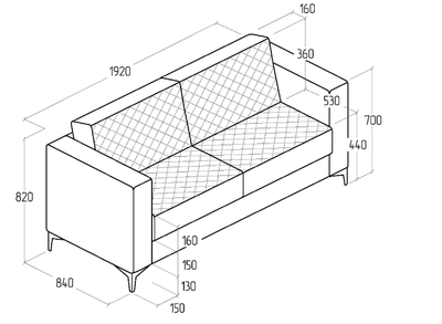 Диван Everprof Aston трехместный Экокожа Черный