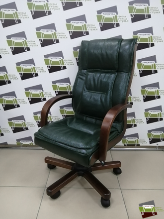 Кресло руководителя Лорд 1Д Н5 КЛ2005 кожа (зеленый)