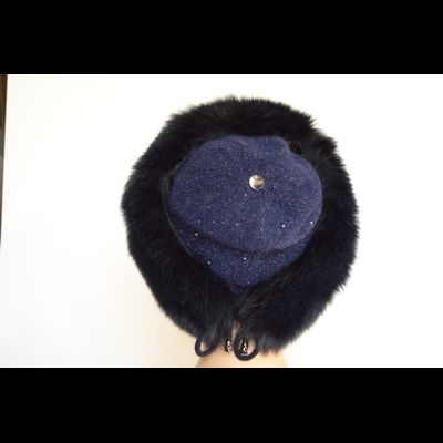 Шапка с мехом Vizio 8058 CCP  V синяя