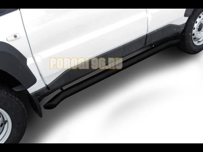 Защита порогов d57 труба с загибами черная для Lada Niva Travel (2021-...)