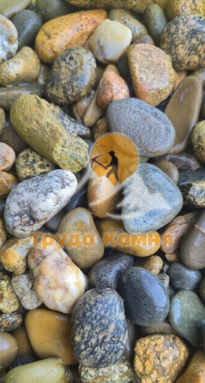 Речная галька серо-жёлтая, фракция 10-20 мм