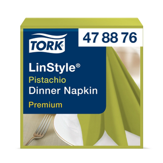 Салфетки Tork LinStyle Premium 39х39, фисташковые 50шт/уп 478876