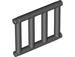 Bar 1 x 4 x 3 Grille with End Protrusions, Black (62113 / 4521681)
