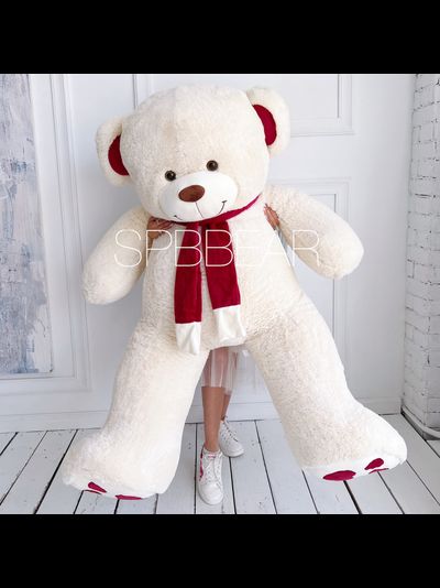 Гигантский плюшевый медведь 190 см бежевый Кевин