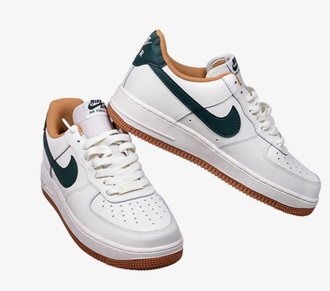 Nike Air Force 1 '07 Low White Green (Экокожа) новые